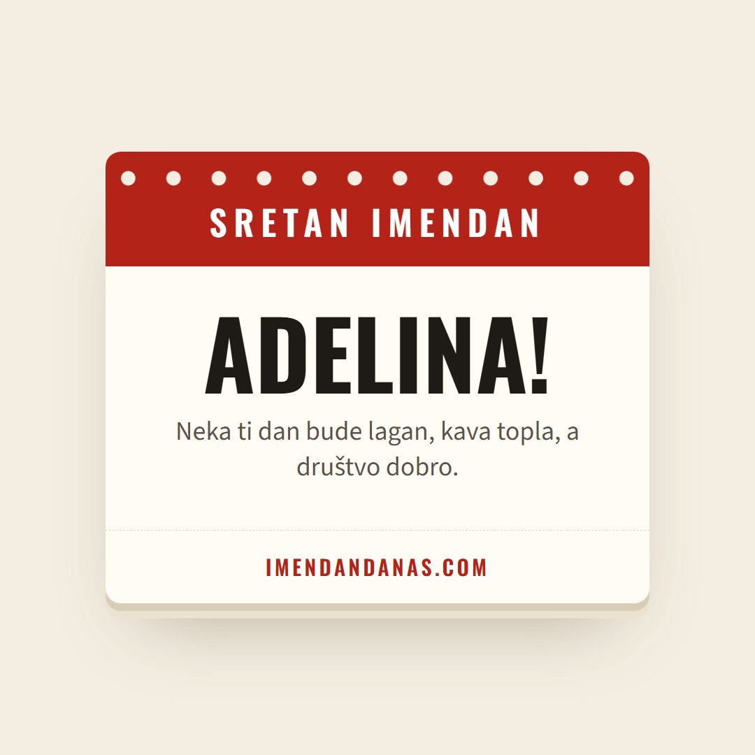Čestitka: Sretan imendan, Adelina!