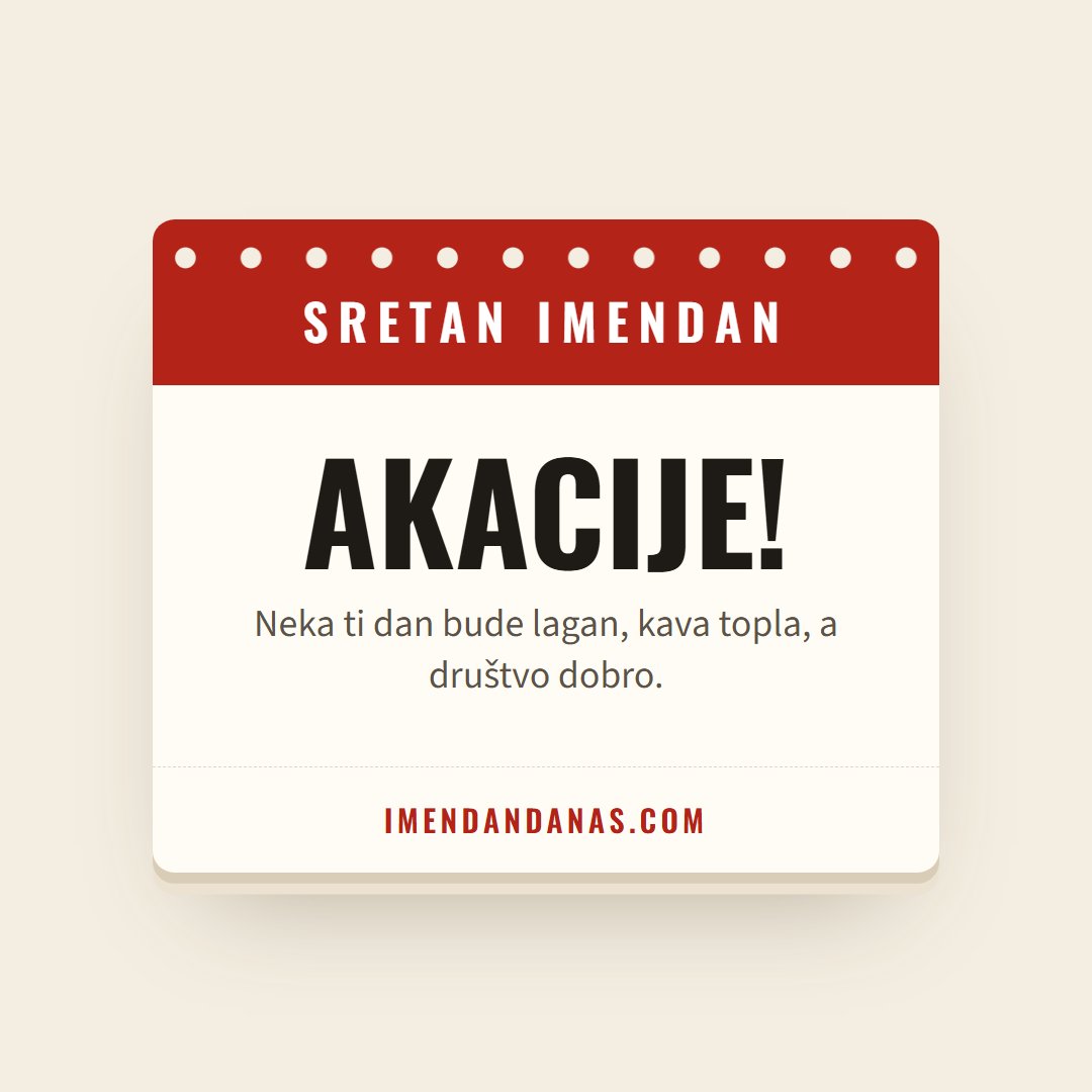 Čestitka: Sretan imendan, Akacije!
