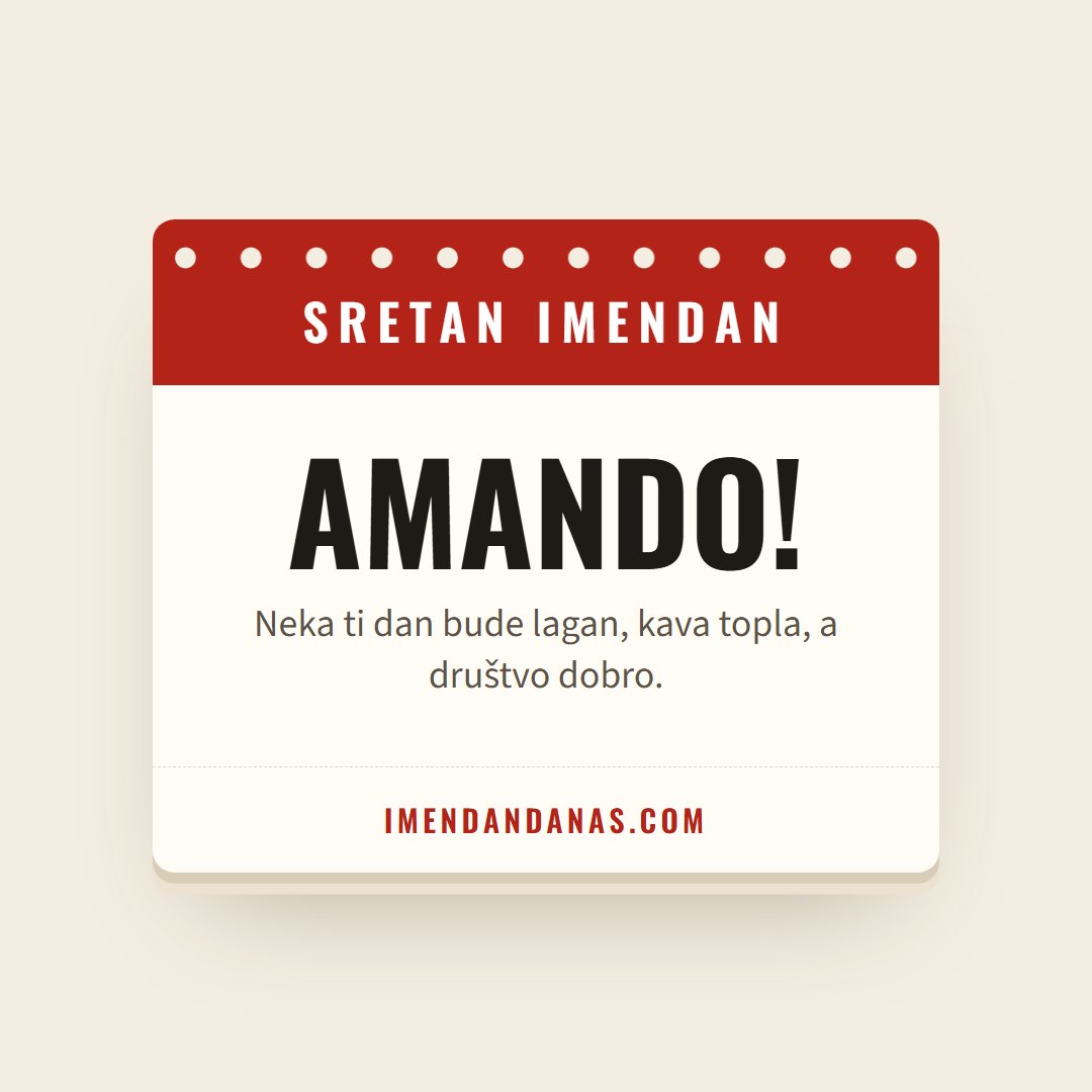Čestitka: Sretan imendan, Amando!