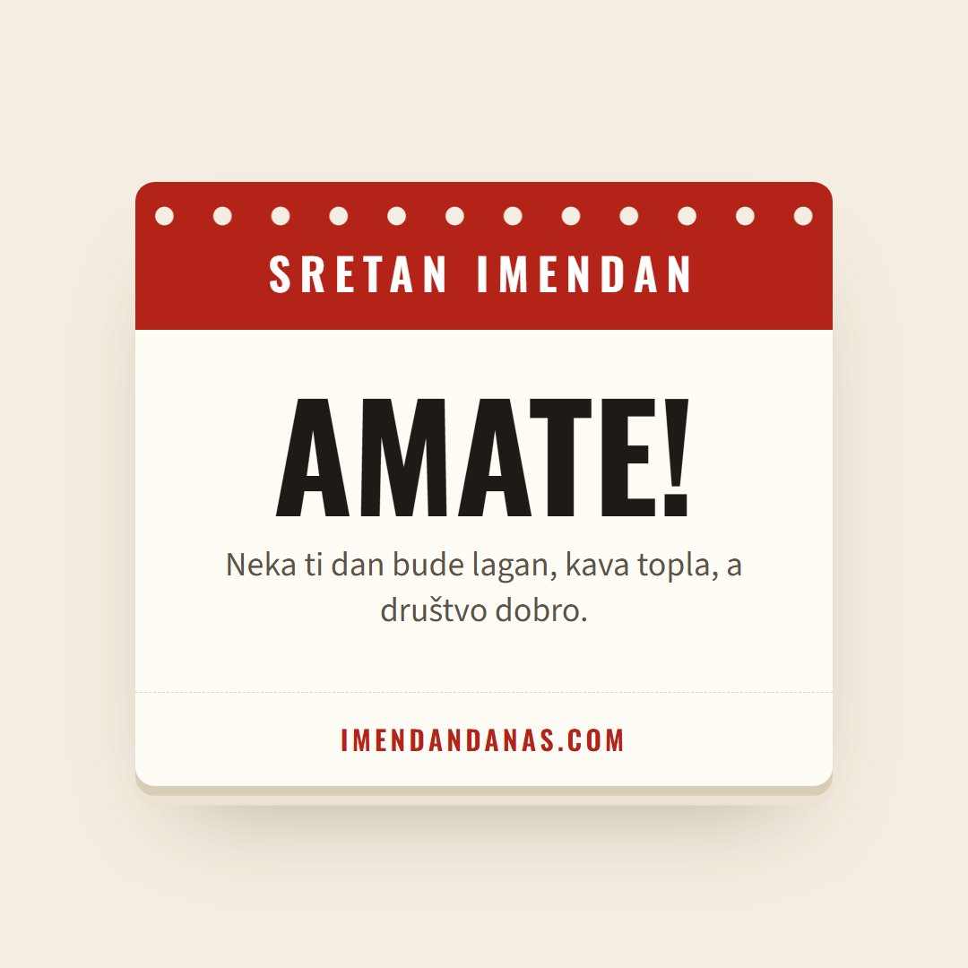 Čestitka: Sretan imendan, Amate!