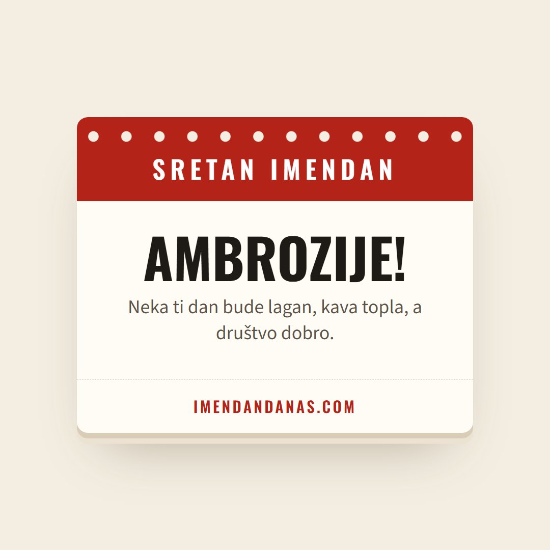 Čestitka: Sretan imendan, Ambrozije!