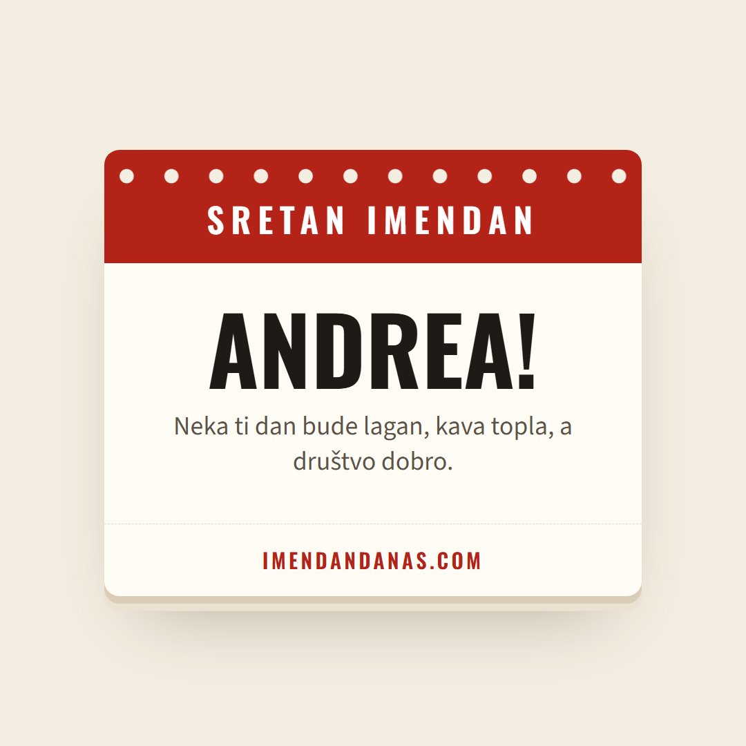 Čestitka: Sretan imendan, Andrea!