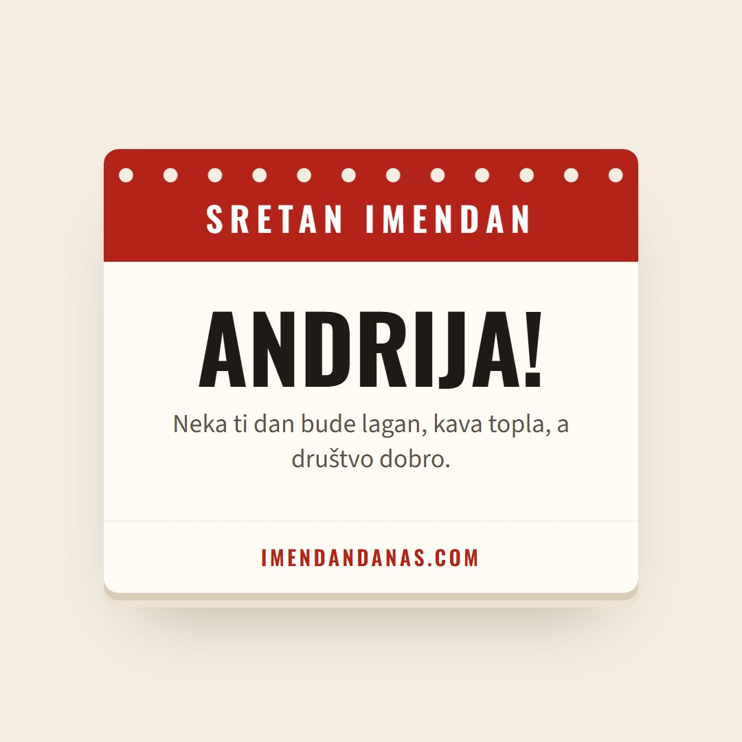 Čestitka: Sretan imendan, Andrija!