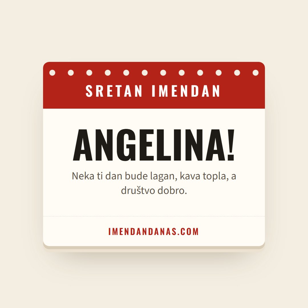 Čestitka: Sretan imendan, Angelina!