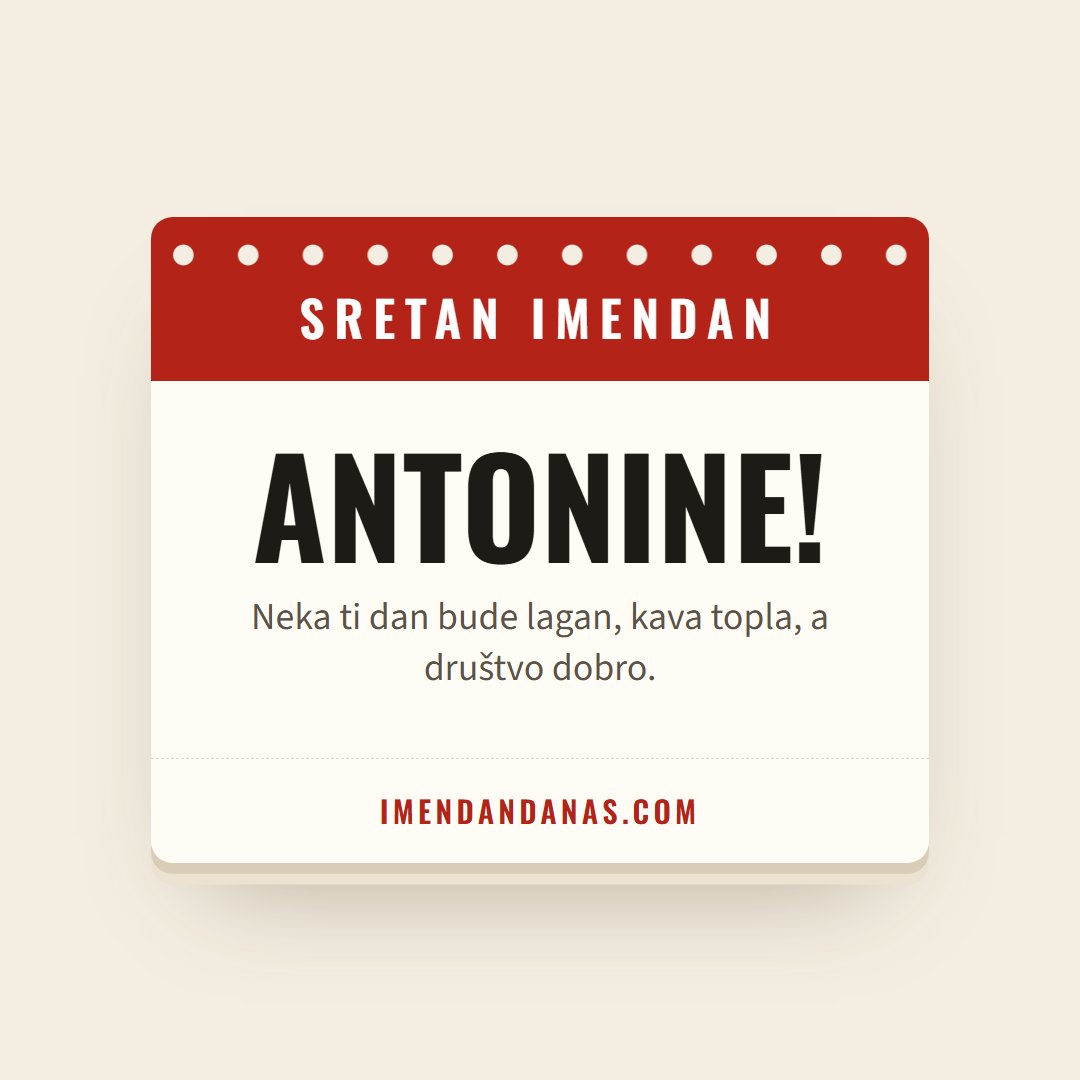 Čestitka: Sretan imendan, Antonine!