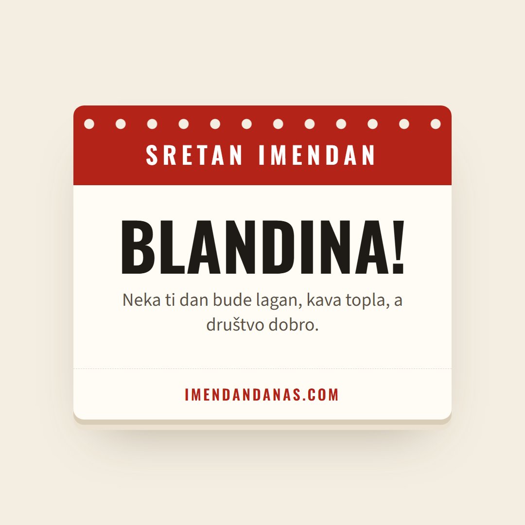 Čestitka: Sretan imendan, Blandina!