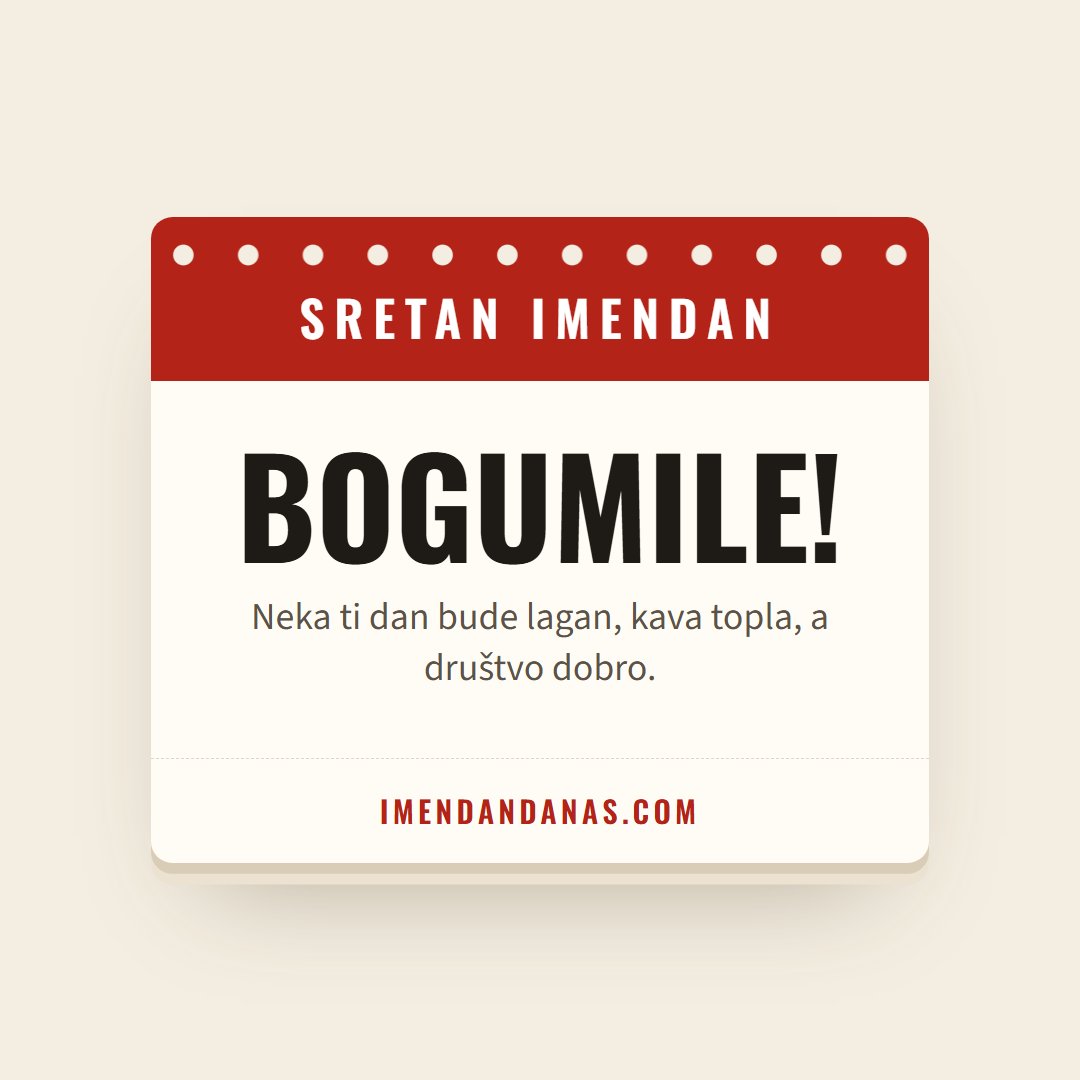Čestitka: Sretan imendan, Bogumile!