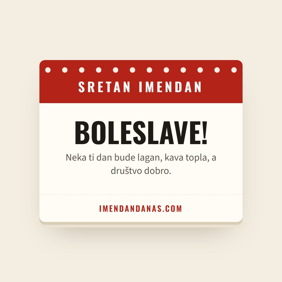 Čestitka: Sretan imendan, Boleslave!