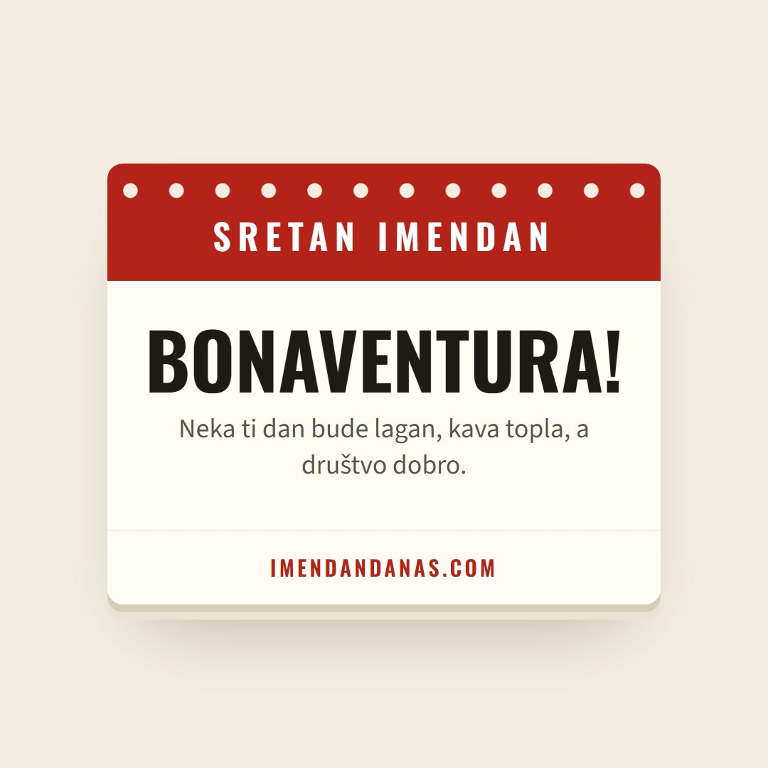 Čestitka: Sretan imendan, Bonaventura!