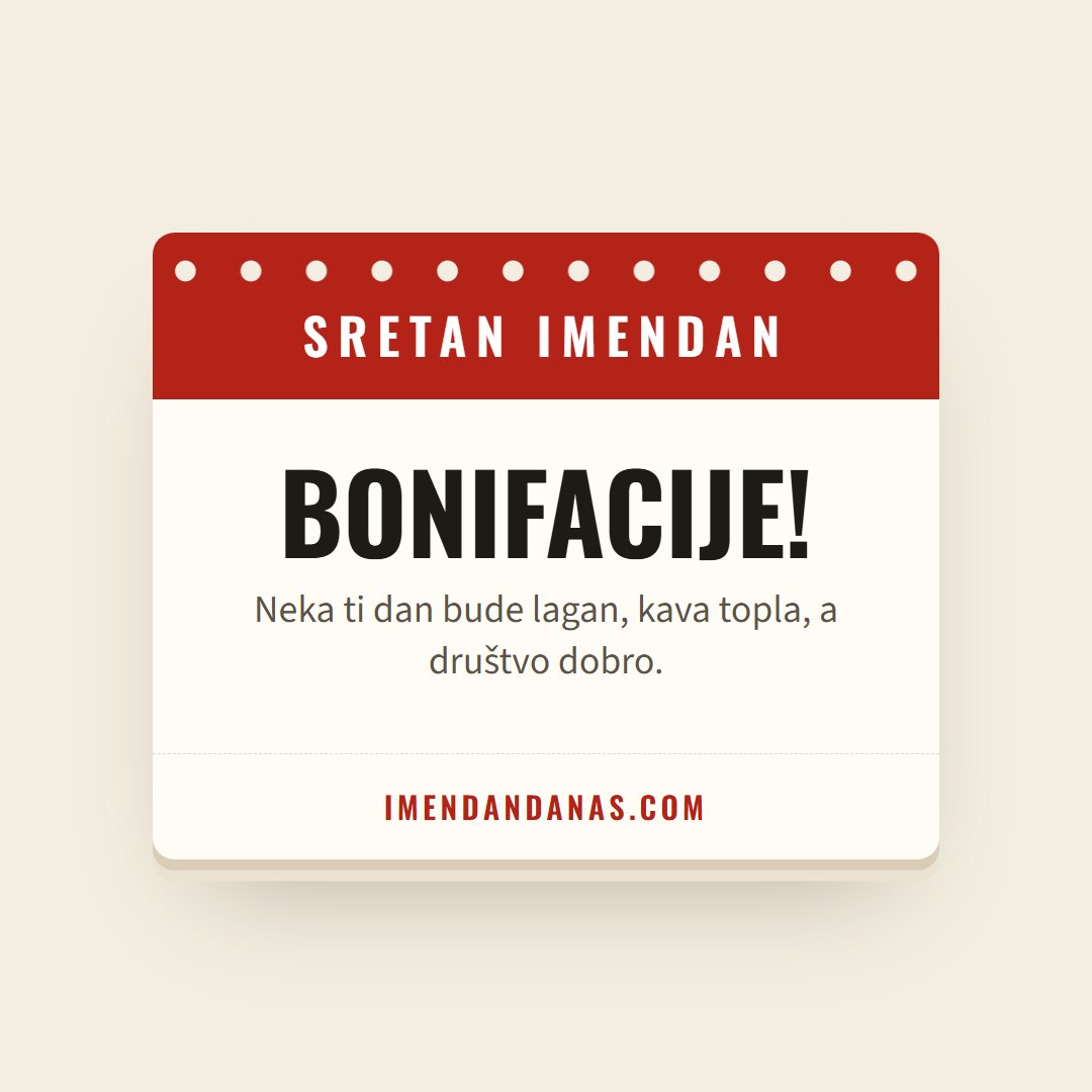 Čestitka: Sretan imendan, Bonifacije!