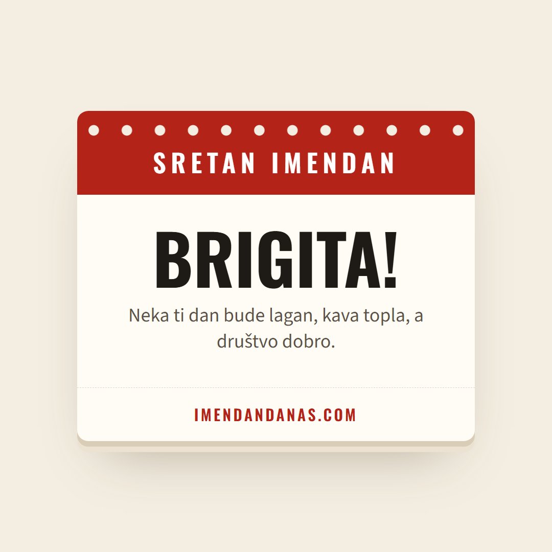 Čestitka: Sretan imendan, Brigita!