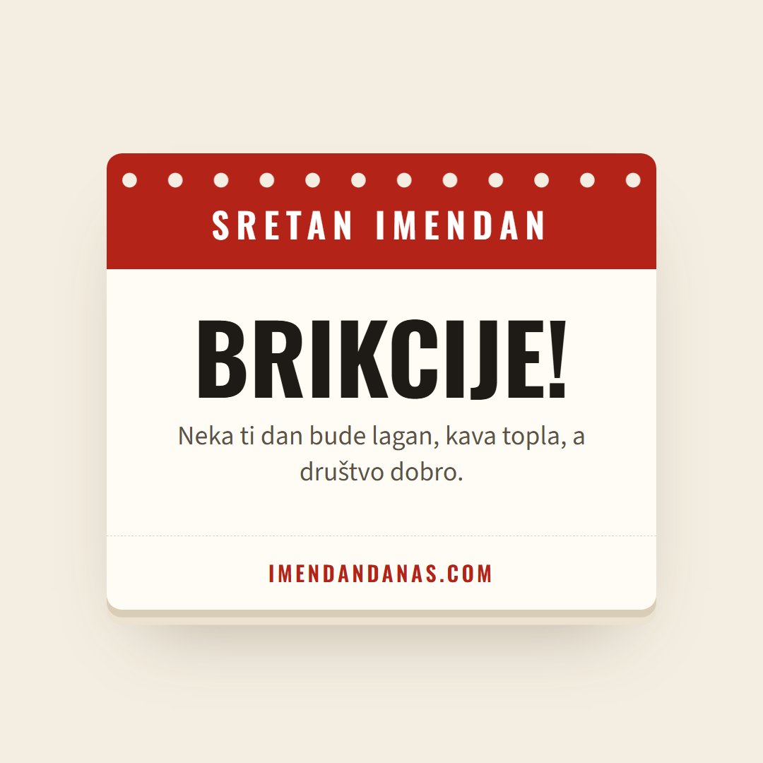 Čestitka: Sretan imendan, Brikcije!