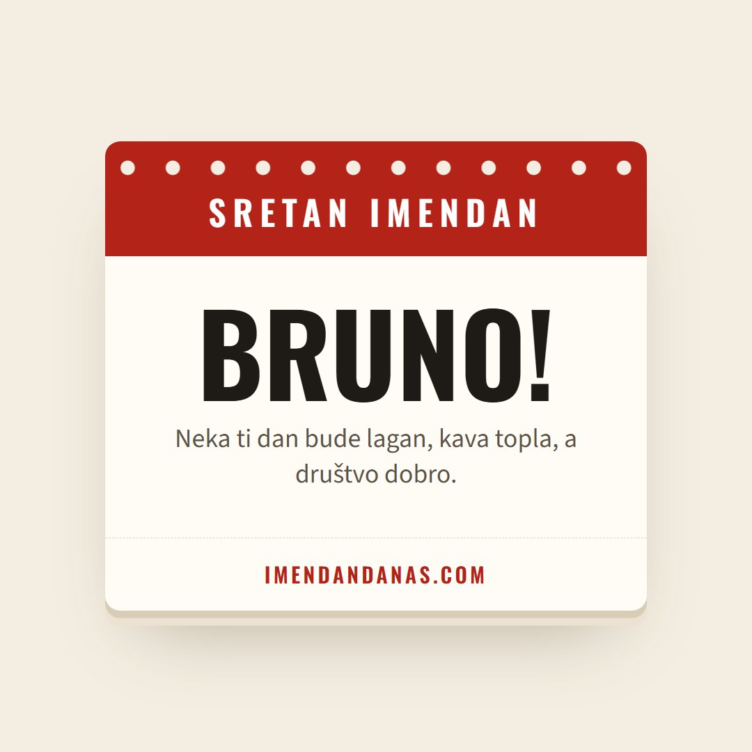 Čestitka: Sretan imendan, Bruno!