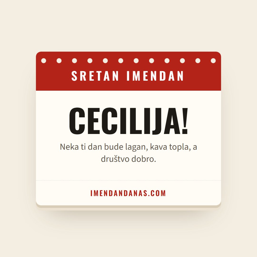Čestitka: Sretan imendan, Cecilija!