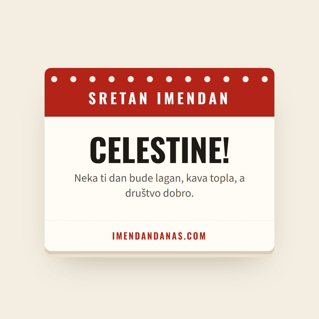 Čestitka: Sretan imendan, Celestine!