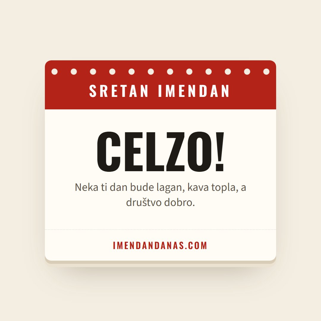 Čestitka: Sretan imendan, Celzo!