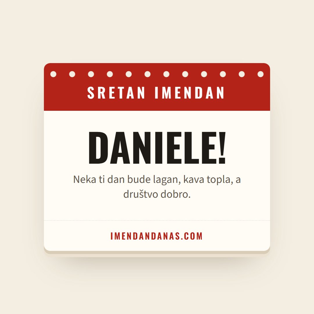 Čestitka: Sretan imendan, Daniele!