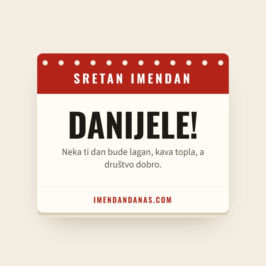 Čestitka: Sretan imendan, Danijele!