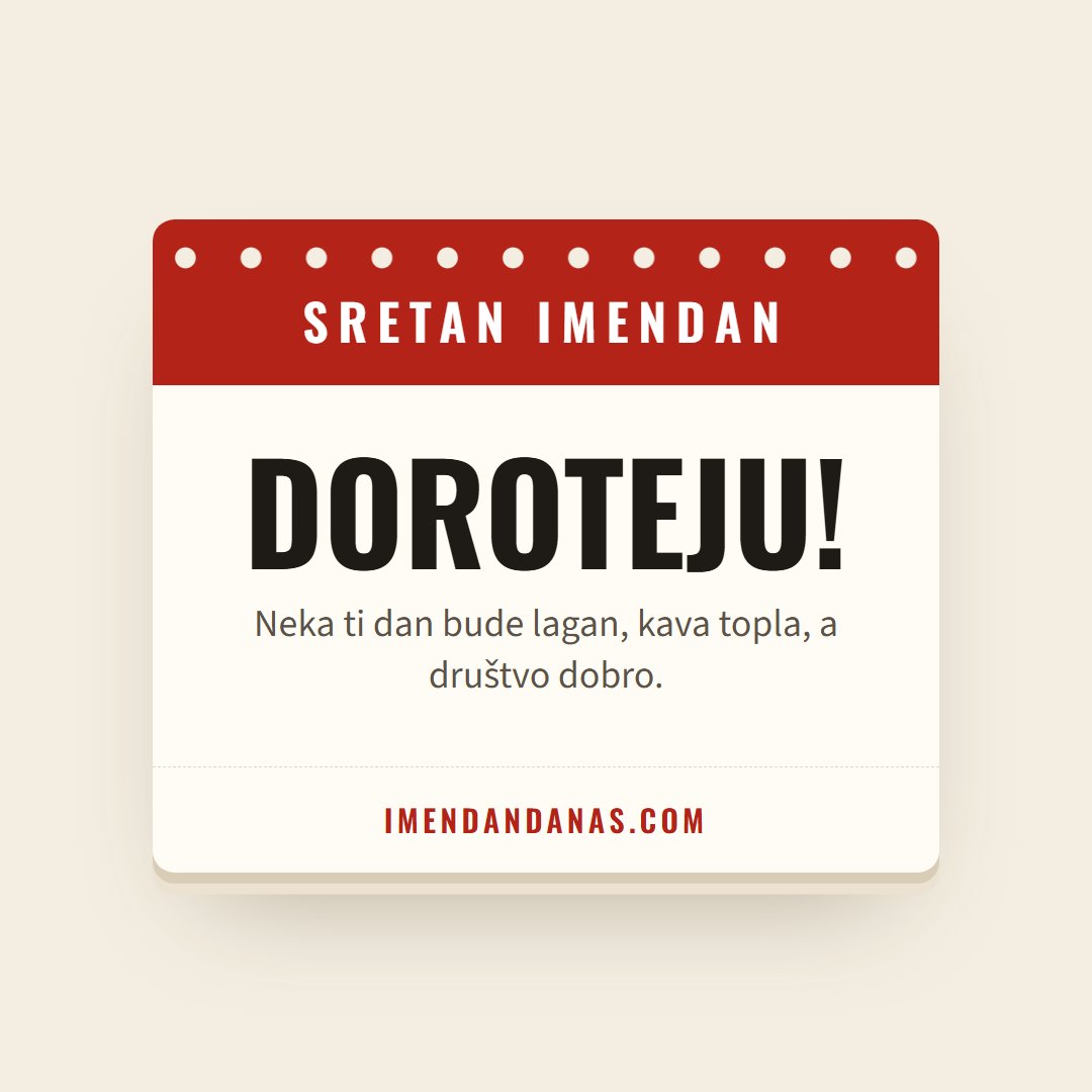 Čestitka: Sretan imendan, Doroteju!