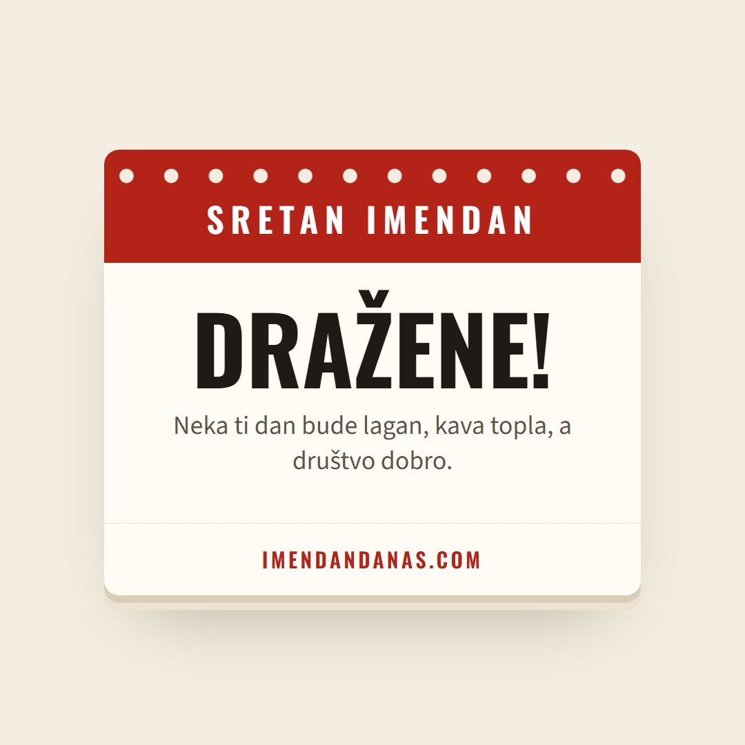Čestitka: Sretan imendan, Dražene!