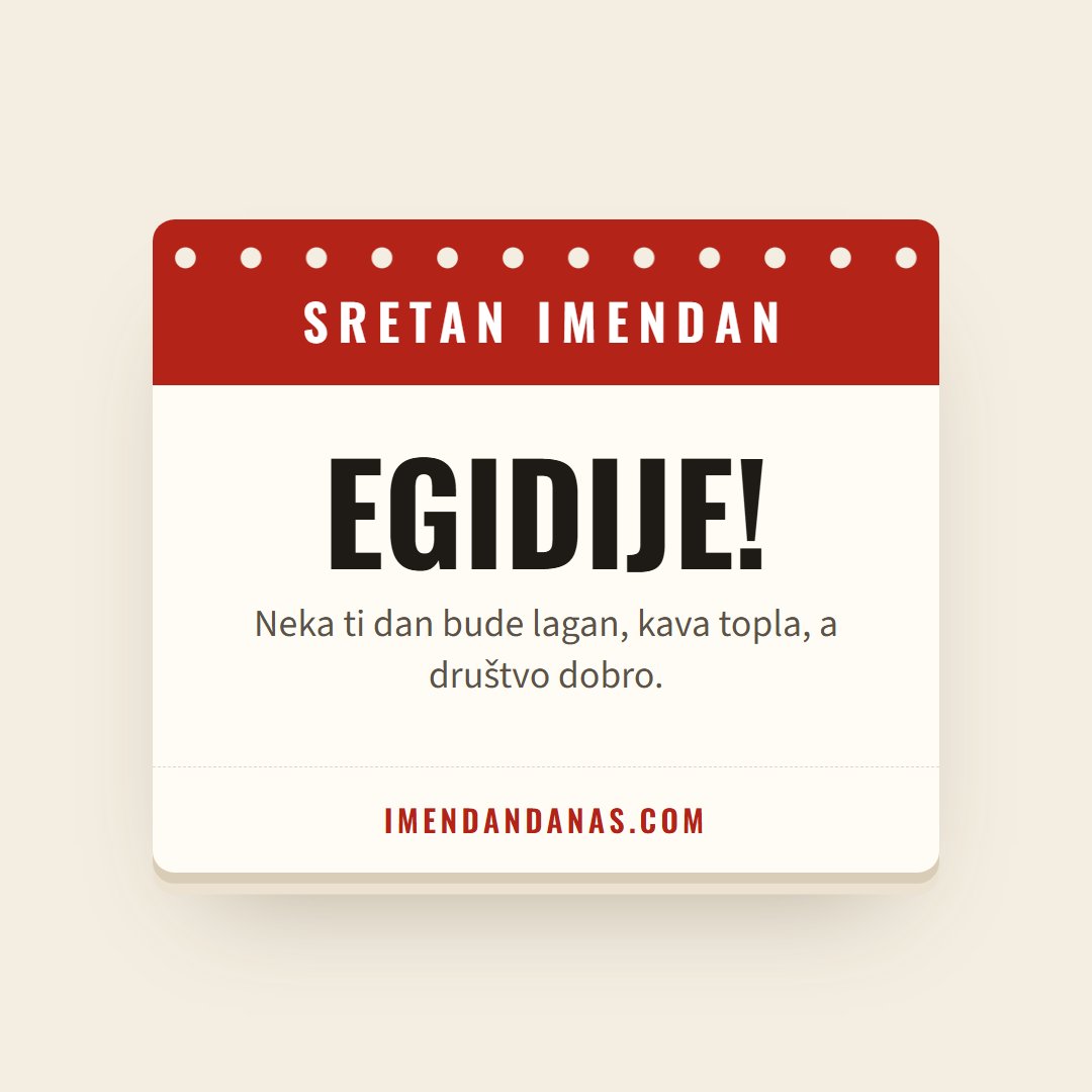 Čestitka: Sretan imendan, Egidije!
