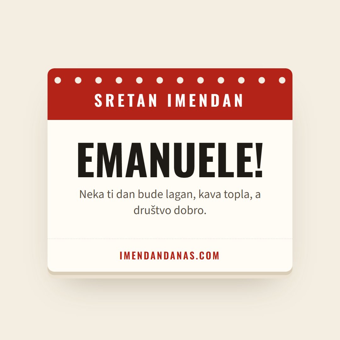Čestitka: Sretan imendan, Emanuele!