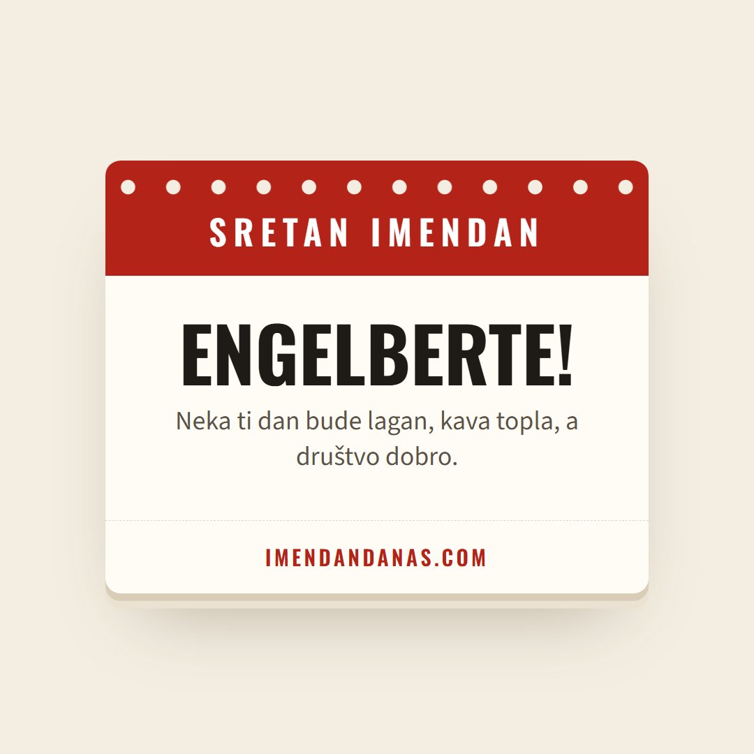 Čestitka: Sretan imendan, Engelberte!