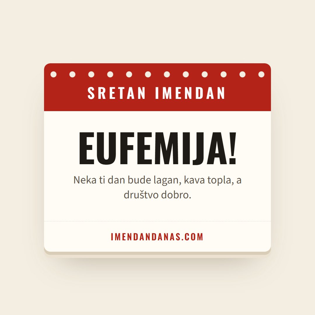 Čestitka: Sretan imendan, Eufemija!