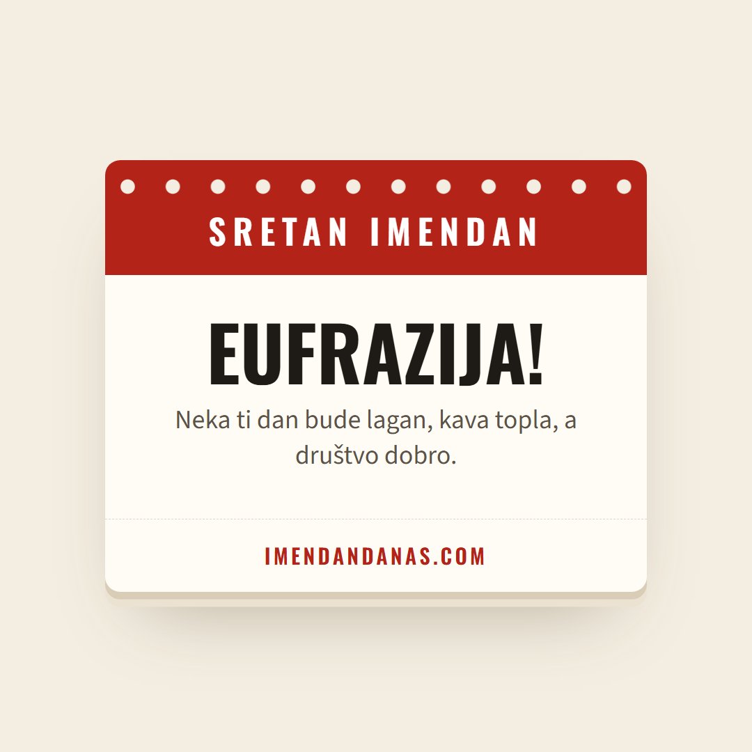 Čestitka: Sretan imendan, Eufrazija!