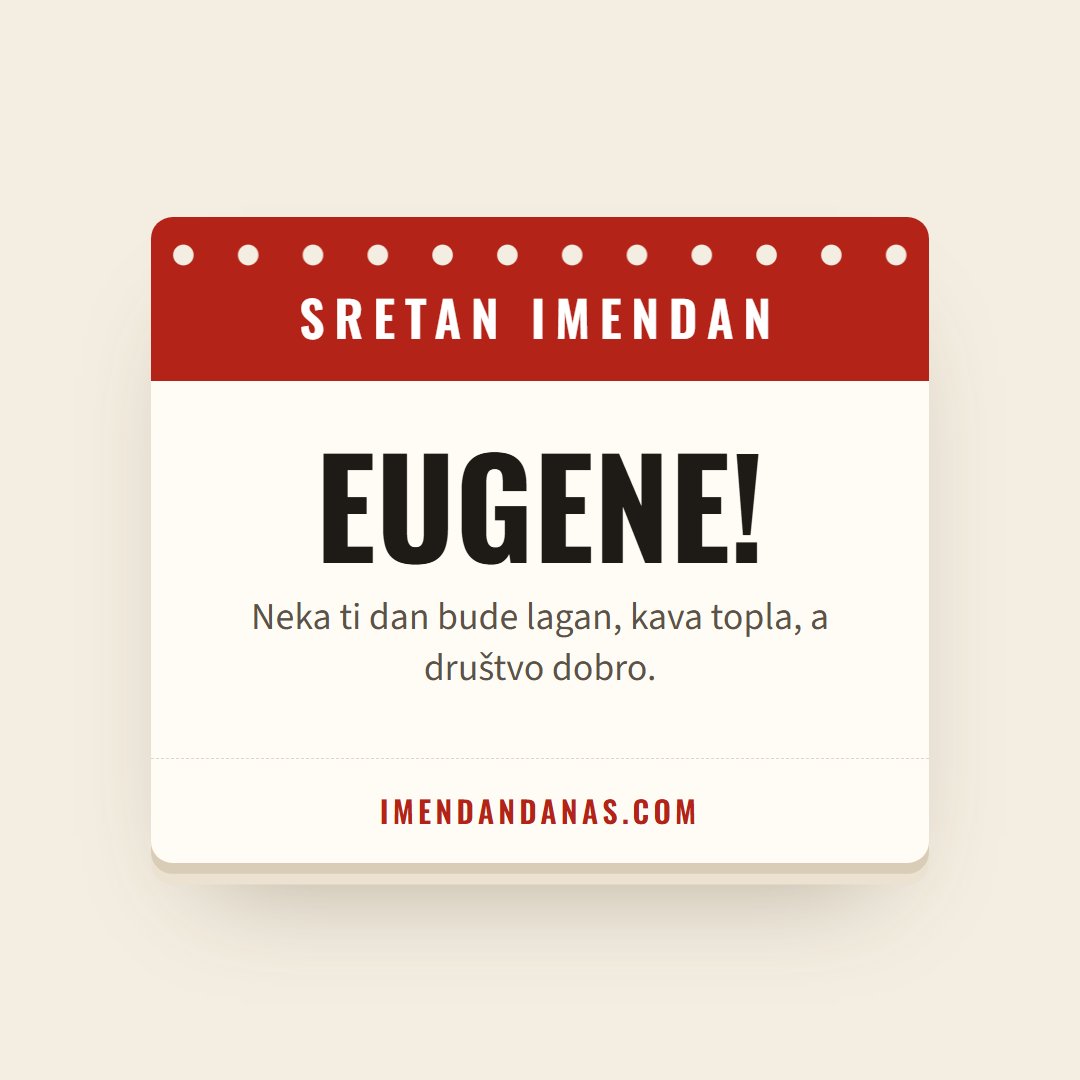 Čestitka: Sretan imendan, Eugene!