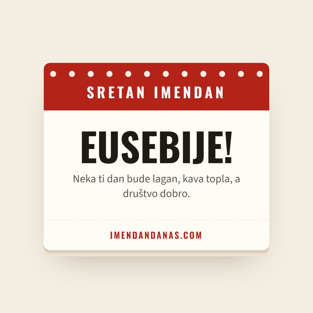 Čestitka: Sretan imendan, Eusebije!