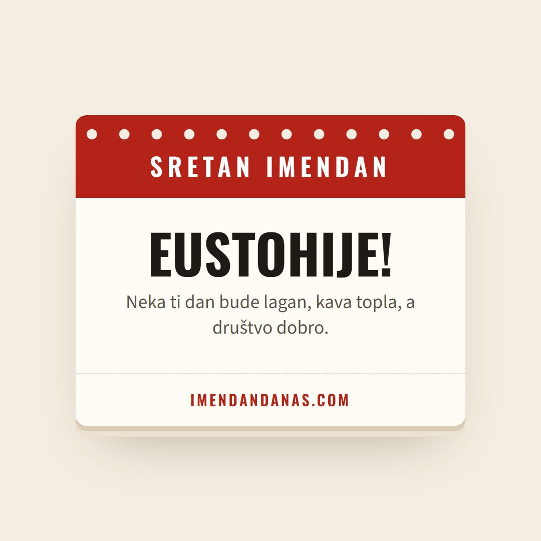 Čestitka: Sretan imendan, Eustohije!