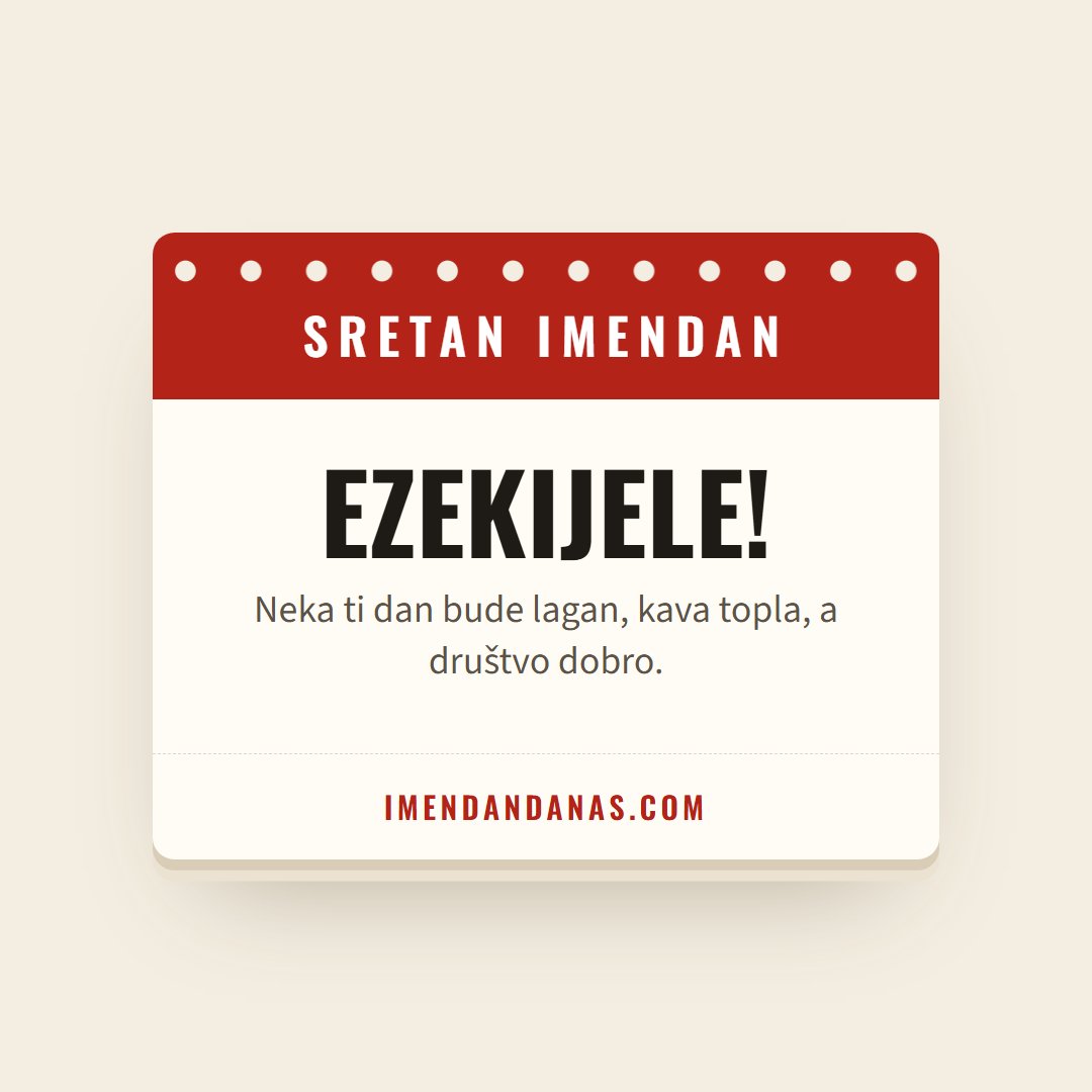 Čestitka: Sretan imendan, Ezekijele!
