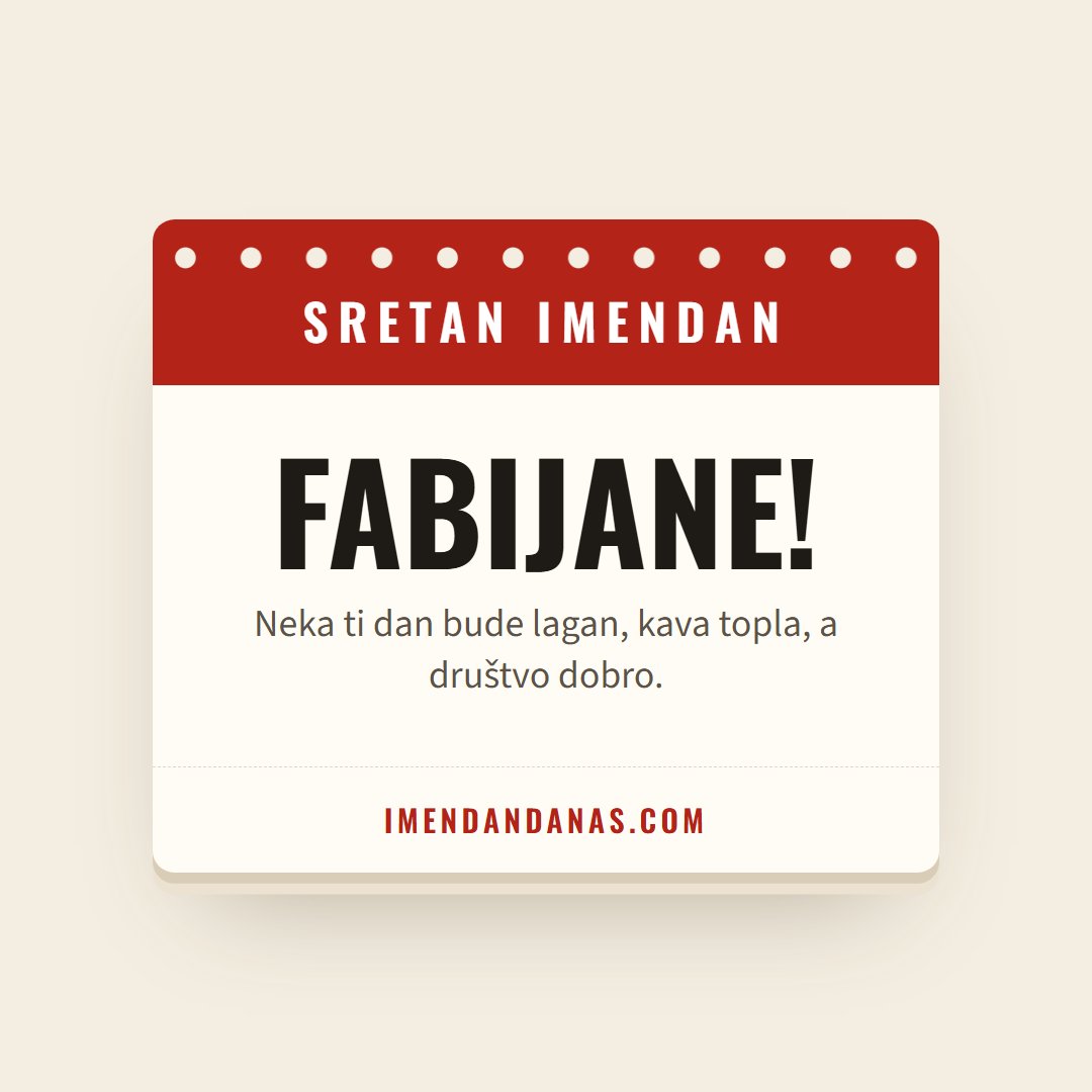 Čestitka: Sretan imendan, Fabijane!