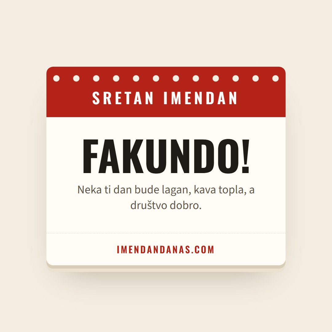 Čestitka: Sretan imendan, Fakundo!