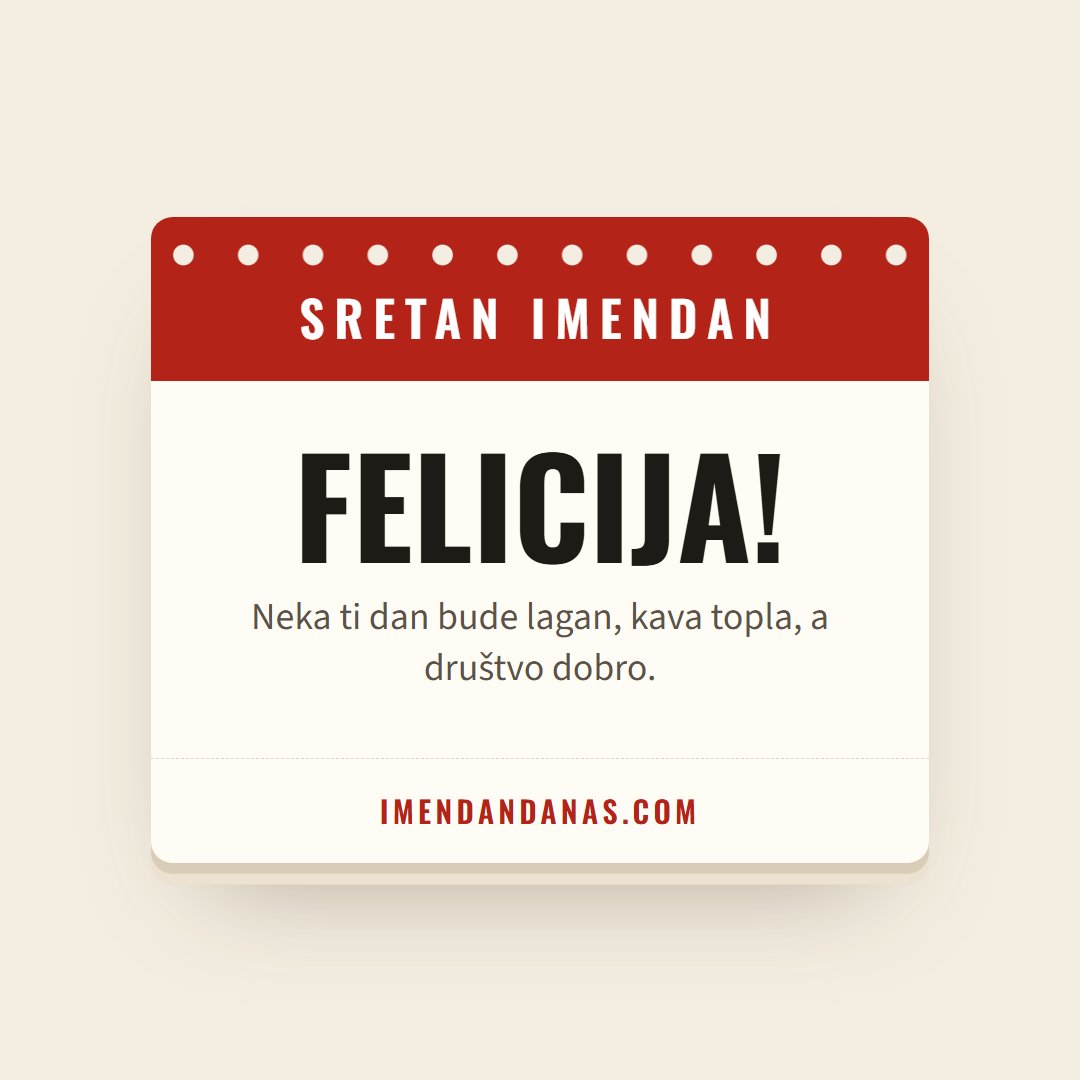 Čestitka: Sretan imendan, Felicija!