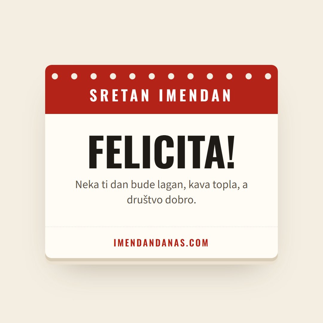 Čestitka: Sretan imendan, Felicita!