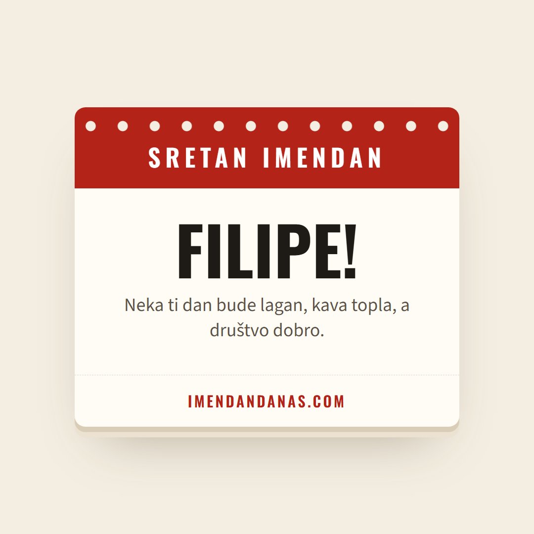 Čestitka: Sretan imendan, Filipe!