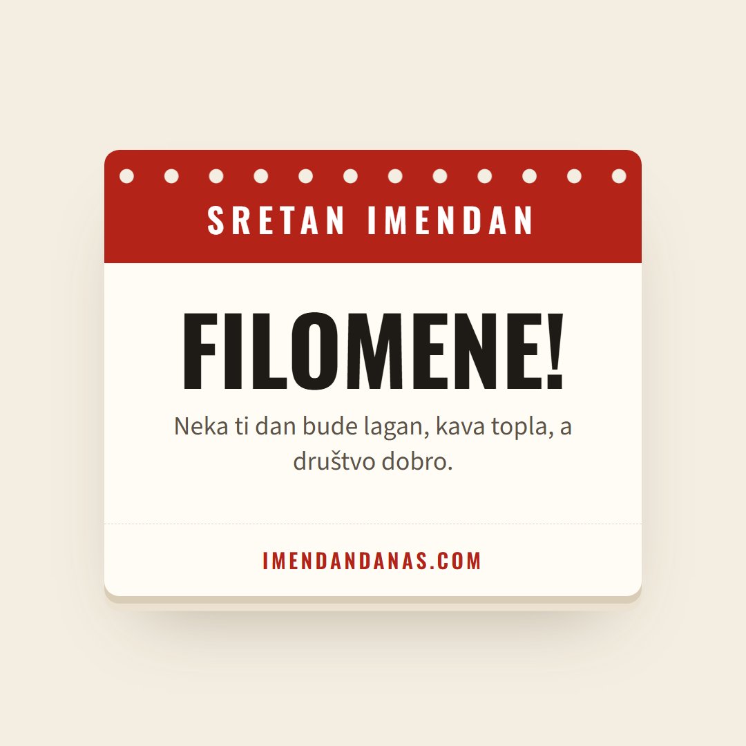 Čestitka: Sretan imendan, Filomene!