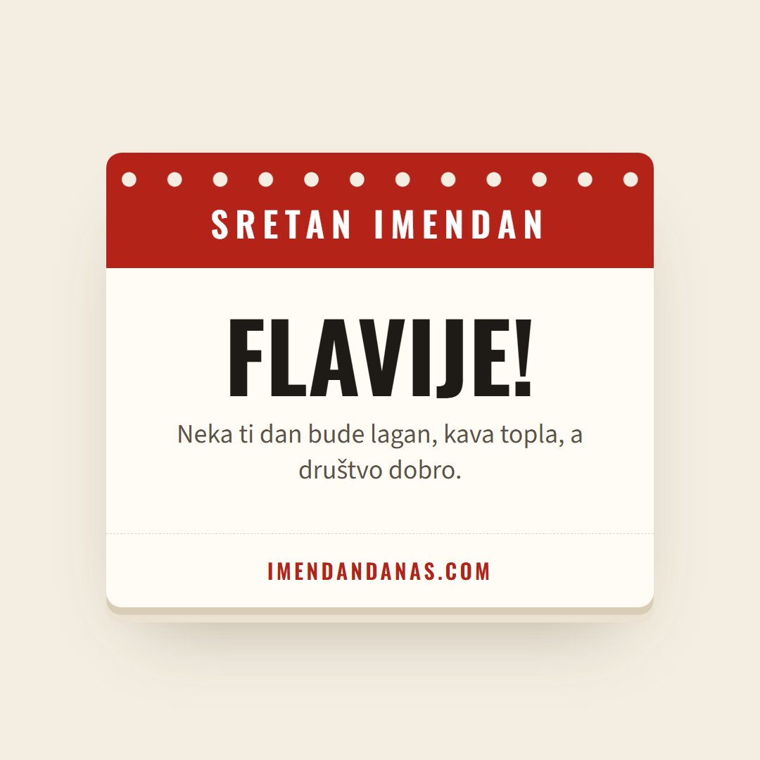 Čestitka: Sretan imendan, Flavije!