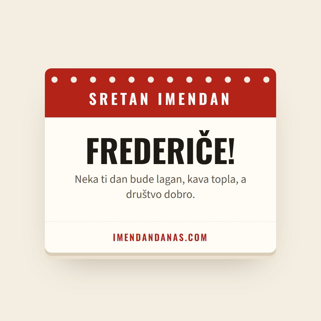 Čestitka: Sretan imendan, Frederiče!