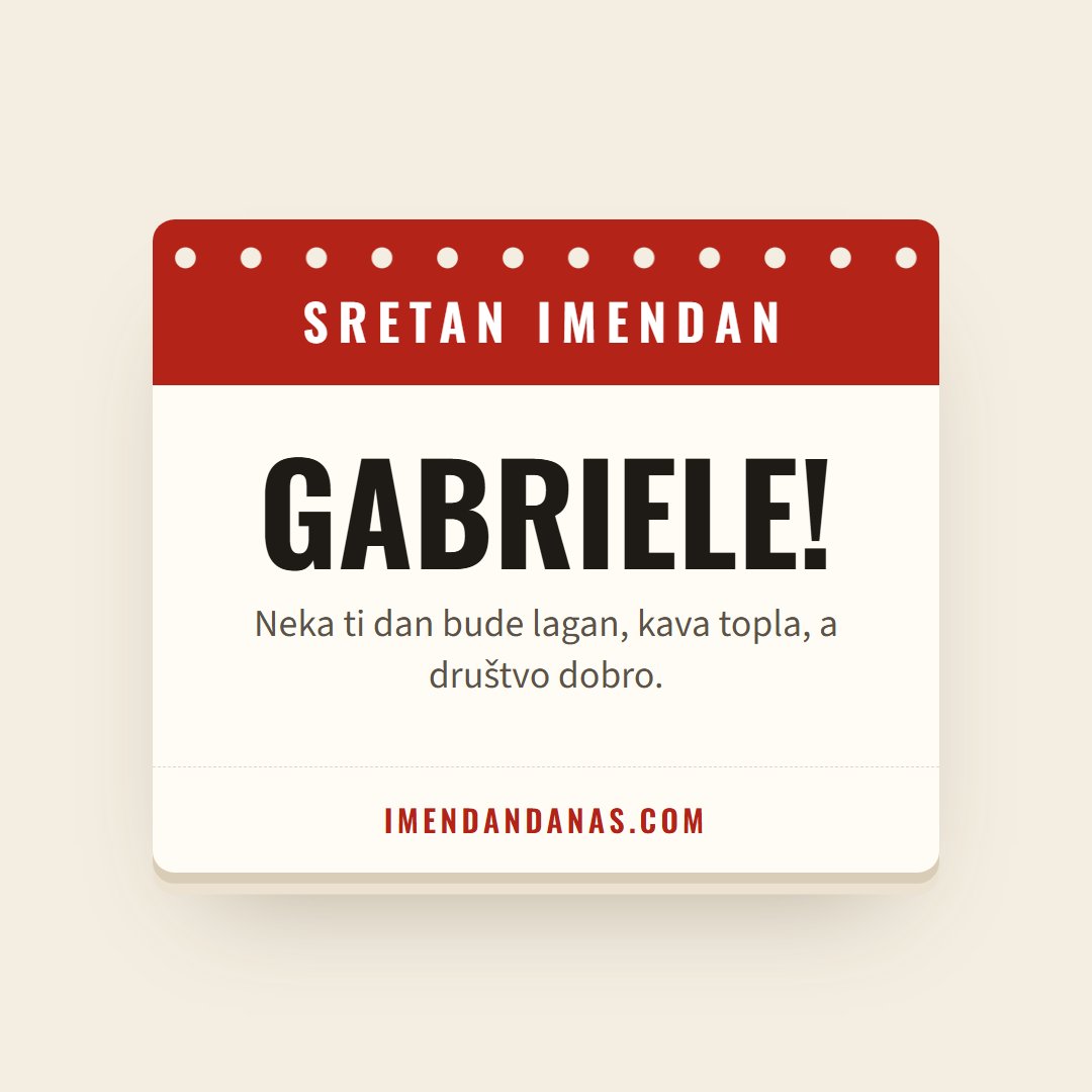 Čestitka: Sretan imendan, Gabriele!