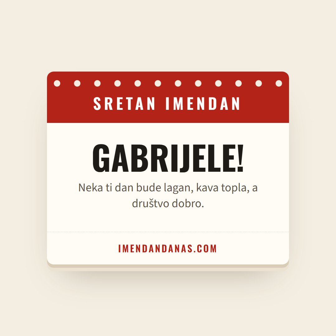 Čestitka: Sretan imendan, Gabrijele!