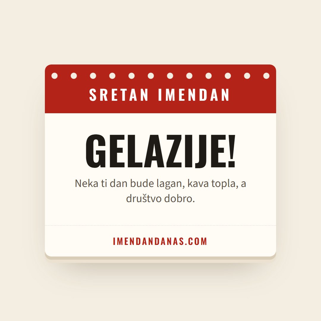 Čestitka: Sretan imendan, Gelazije!
