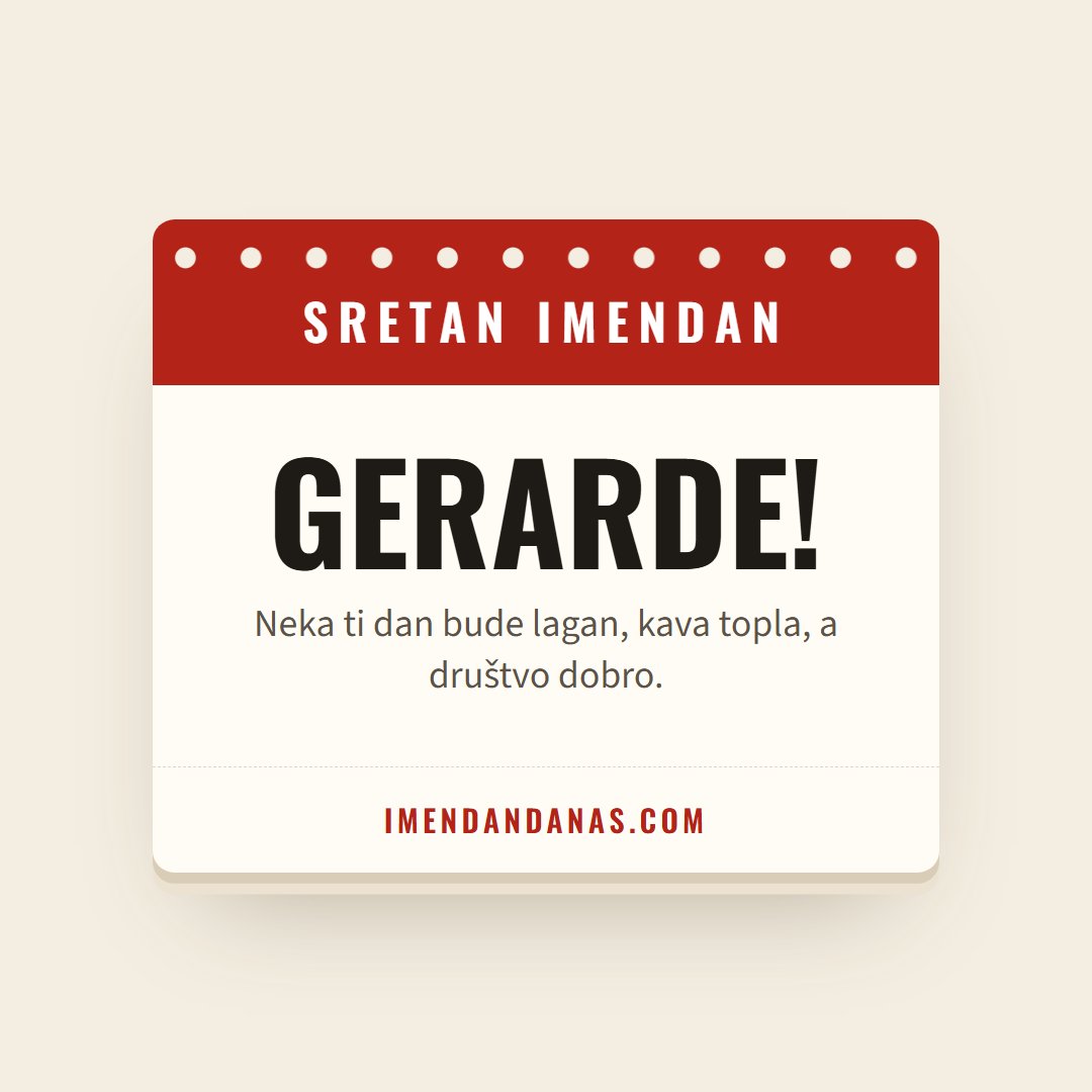 Čestitka: Sretan imendan, Gerarde!