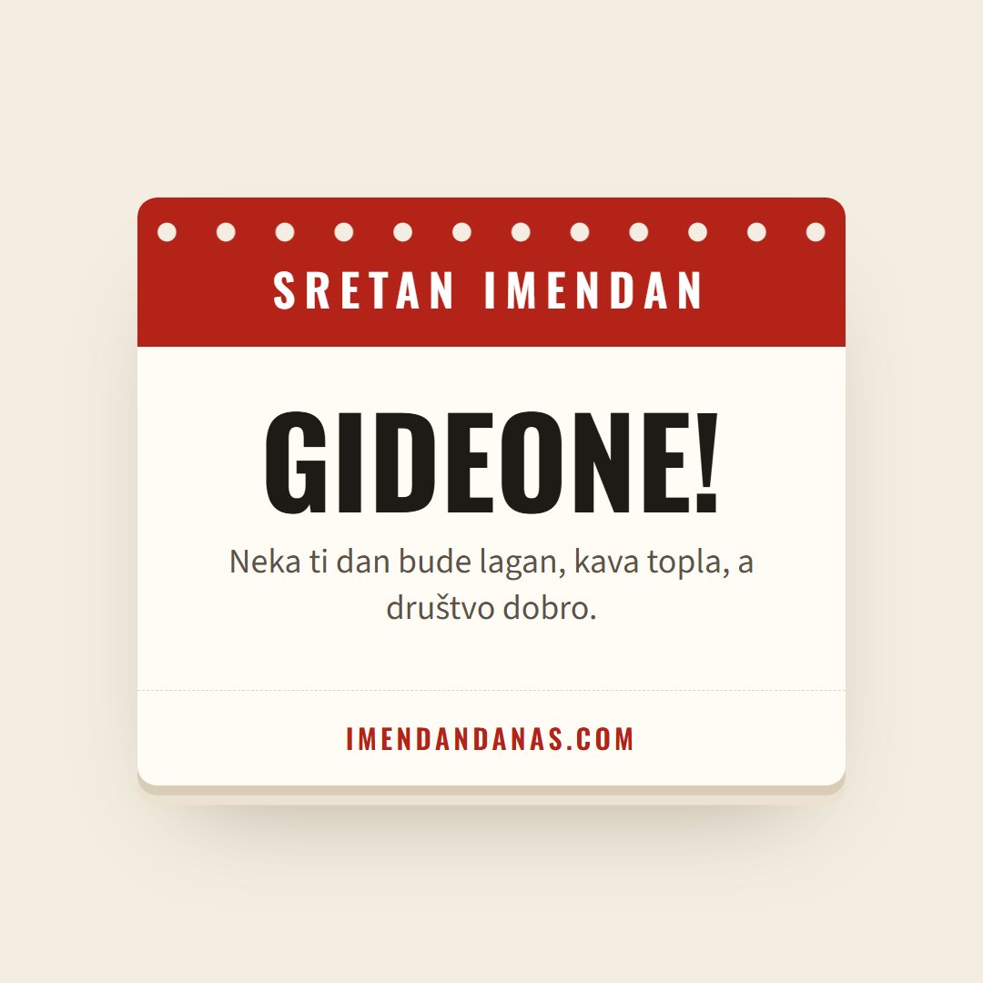 Čestitka: Sretan imendan, Gideone!