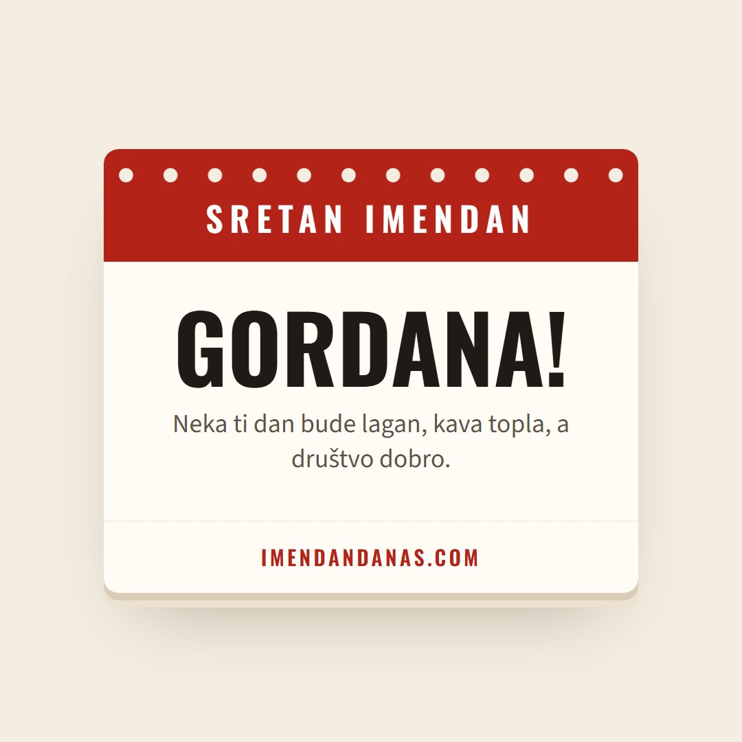 Čestitka: Sretan imendan, Gordana!