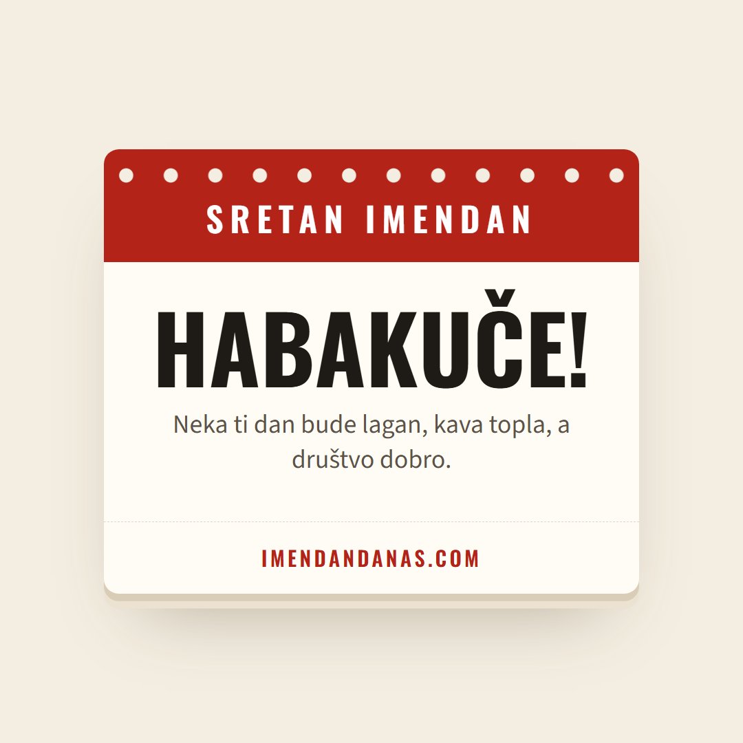 Čestitka: Sretan imendan, Habakuče!