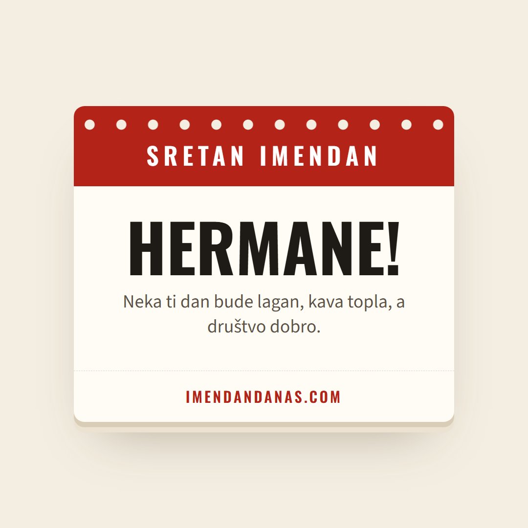 Čestitka: Sretan imendan, Hermane!