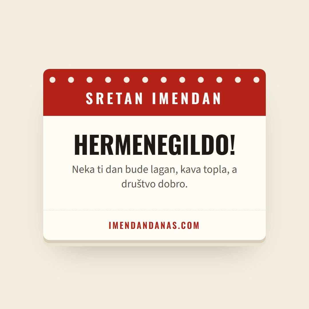 Čestitka: Sretan imendan, Hermenegildo!